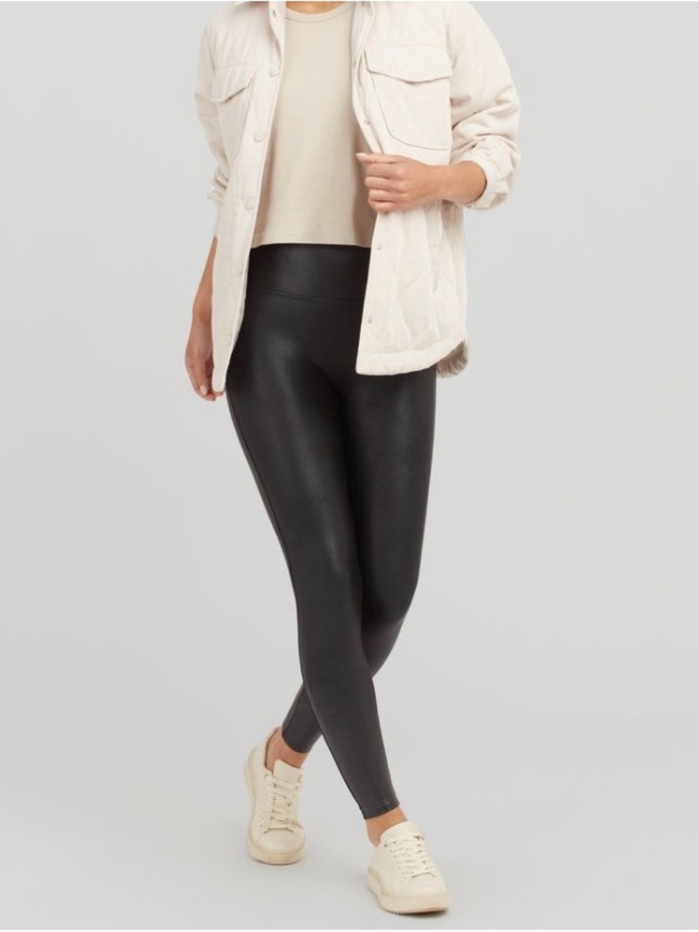 Spanx High-Rise Faux Leather Leggings - Black